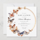 Boho Butterfly Baby shower Kaart (Voorkant)