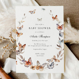 Boho Butterfly Baby shower Kaart