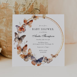 Boho Butterfly Baby shower Kaart