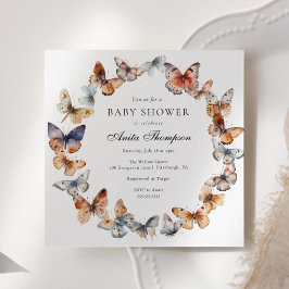 Boho Butterfly Baby shower Kaart