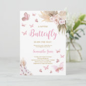 Boho Butterfly Baby shower Kaart (Staand voorkant)