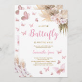 Boho Butterfly Baby shower Kaart (Voorkant / Achterkant)