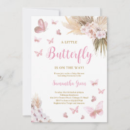 Boho Butterfly Baby shower Kaart