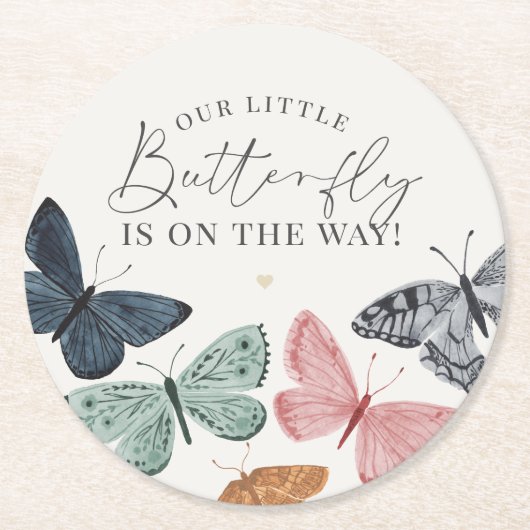 Boho Butterfly Baby shower Onderzetter (Voorkant)