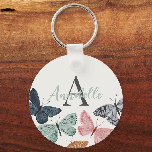 Boho Butterfly Baby shower Onderzetter Sleutelhanger (Voorkant)