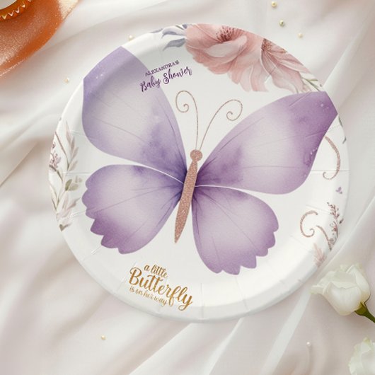 Boho Butterfly Baby shower Papieren Bordje