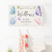 Boho Butterfly Baby shower Welcome Banner (Insitu)