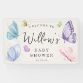 Boho Butterfly Baby shower Welcome Banner (Horizontaal)