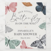 Boho Butterfly Baby shower Wijnlabel Wijn Etiket (Enkel label)