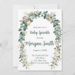 Boho Butterfly Baby Sprinkle Invitation Sage Green Kaart