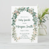 Boho Butterfly Baby Sprinkle Invitation Sage Green Kaart (Staand voorkant)