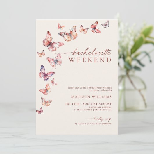 Boho Butterfly Bachelorette Weekend Route Kaart (Staand voorkant)