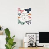 Boho Butterfly Betoverde Baby shower Welkomstbord Poster (Thuiskantoor)