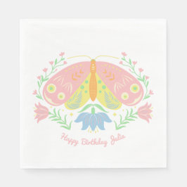 Boho Butterfly Birthday Servet