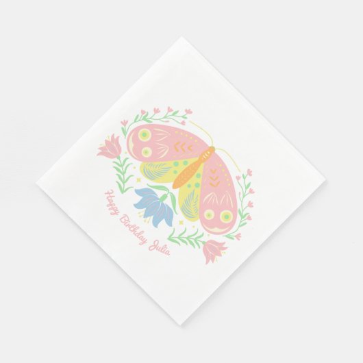 Boho Butterfly Birthday Servet (Hoek)