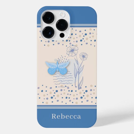 Boho Butterfly & Botanical iPhone Hoesje (Achterkant)