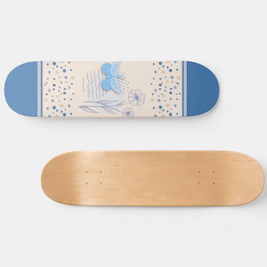Boho Butterfly & Botanical Skateboard (Horizontaal)