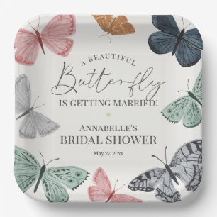 Boho Butterfly Bruidsfeest Tafelservies voor Bruid Papieren Bordje