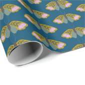 Boho Butterfly Butterflies Blauwgroen Blauwe Natuu Cadeaupapier (Rol Hoek)