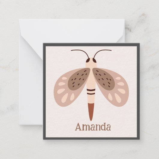 Boho Butterfly Card Enclosure Notitiekaartje (Voorkant)