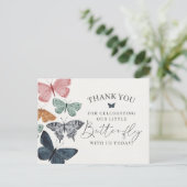 Boho Butterfly Dank je kaart Verjaardag of Baby (Staand voorkant)