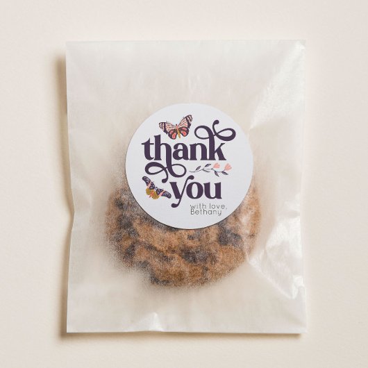 Boho Butterfly Dank je wel Ronde Sticker