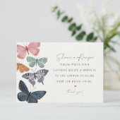 Boho Butterfly Deel een Recept uitnodiging invoege Informatiekaartje (Staand voorkant)