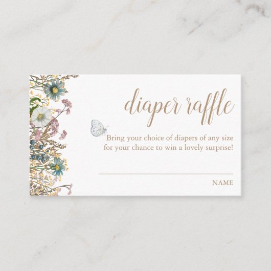 Boho Butterfly Diaper Raffle Enclosure Kaart (Voorkant)