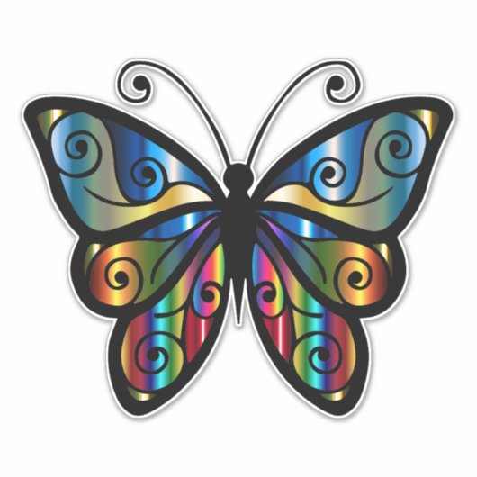 BOHO BUTTERFLY DIE KUSTKIJK KIJKVERKEERDE STICKER (Voorkant)