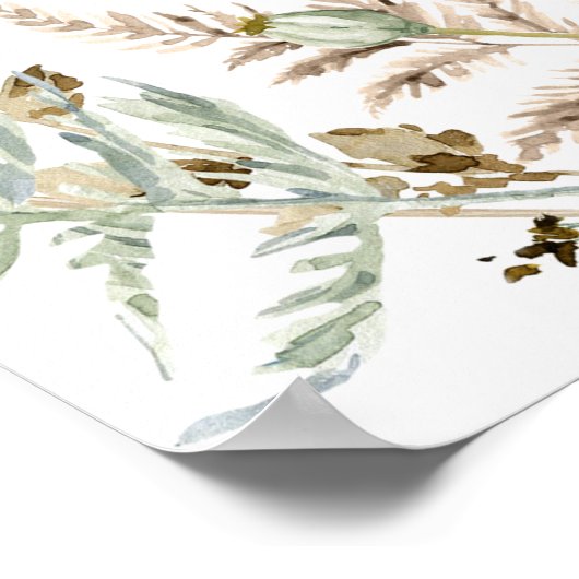 Boho Butterfly Douche Zitkaart Poster (Hoek)