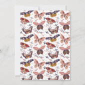 Boho Butterfly Eerste Verjaardag Uitnodiging (Achterkant)