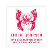 Boho Butterfly | Elegante naam Retouradres Zelfinktende Stempel (Design)