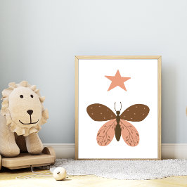 Boho Butterfly en een Star Nursery Room Print