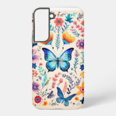 Boho Butterfly en Wildflower Garden Samsung Galaxy Hoesje (Achterkant)