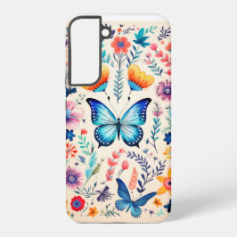 Boho Butterfly en Wildflower Garden Samsung Galaxy Hoesje