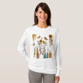 Boho Butterfly Feather Dreamcatcher T-shirt | Rust (Voorkant volledig)