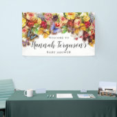 Boho Butterfly Floral Baby shower Welkom Spandoek (Beurs)