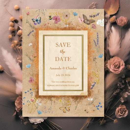 Boho Butterfly Gard Save The Date Briefkaart