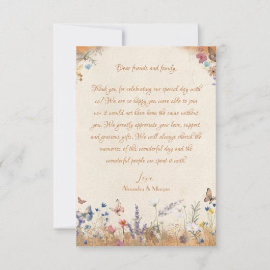 Boho Butterfly Garden Dank u kaart (Voorkant)