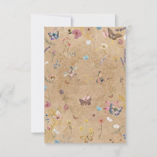 Boho Butterfly Garden Dank u kaart (Achterkant)