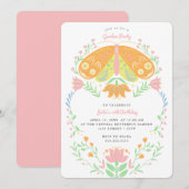 Boho Butterfly Garden Party Birthday Invitation Kaart (Voorkant / Achterkant)