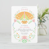 Boho Butterfly Garden Party Birthday Invitation Kaart (Staand voorkant)