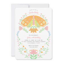 Boho Butterfly Garden Party Birthday Invitation