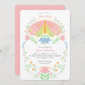 Boho Butterfly Garden Party Birthday Invitation Kaart (Voorkant / Achterkant)