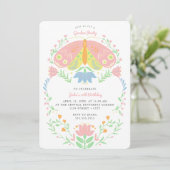Boho Butterfly Garden Party Birthday Invitation Kaart (Staand voorkant)