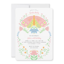 Boho Butterfly Garden Party Birthday Invitation