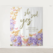 Boho Butterfly Garden Yes Vrijgezellenfeest Backdr Wandkleed (Voorkant)