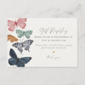 Boho Butterfly Gift Registry uitnodiging invoegen Informatiekaartje (Voorkant)
