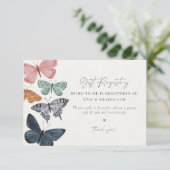 Boho Butterfly Gift Registry uitnodiging invoegen Informatiekaartje (Staand voorkant)