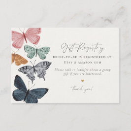 Boho Butterfly Gift Registry uitnodiging invoegen Informatiekaartje